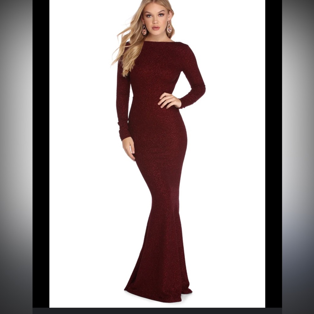 Windsor Burgundy Long Sleeve Dress